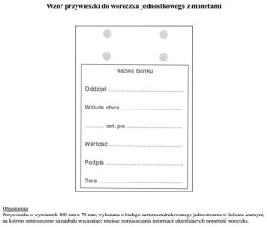Przywieszki do worka jednostkowego na monety waluty obcej (100 szt.)