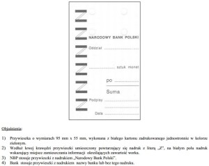 Przywieszki do worka zbiorczego na monety nieobiegowe (100 szt.)